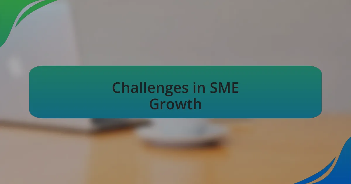 Challenges in SME Growth