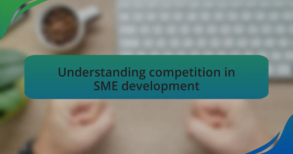 Understanding competition in SME development